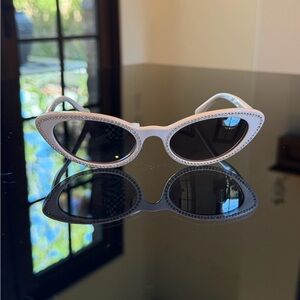 MIU MIU White Rhinestone Cat-Eye Sunglasses, NWOT